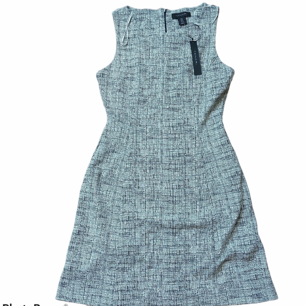 Tahari white and black shift dress Office Classic Size 6